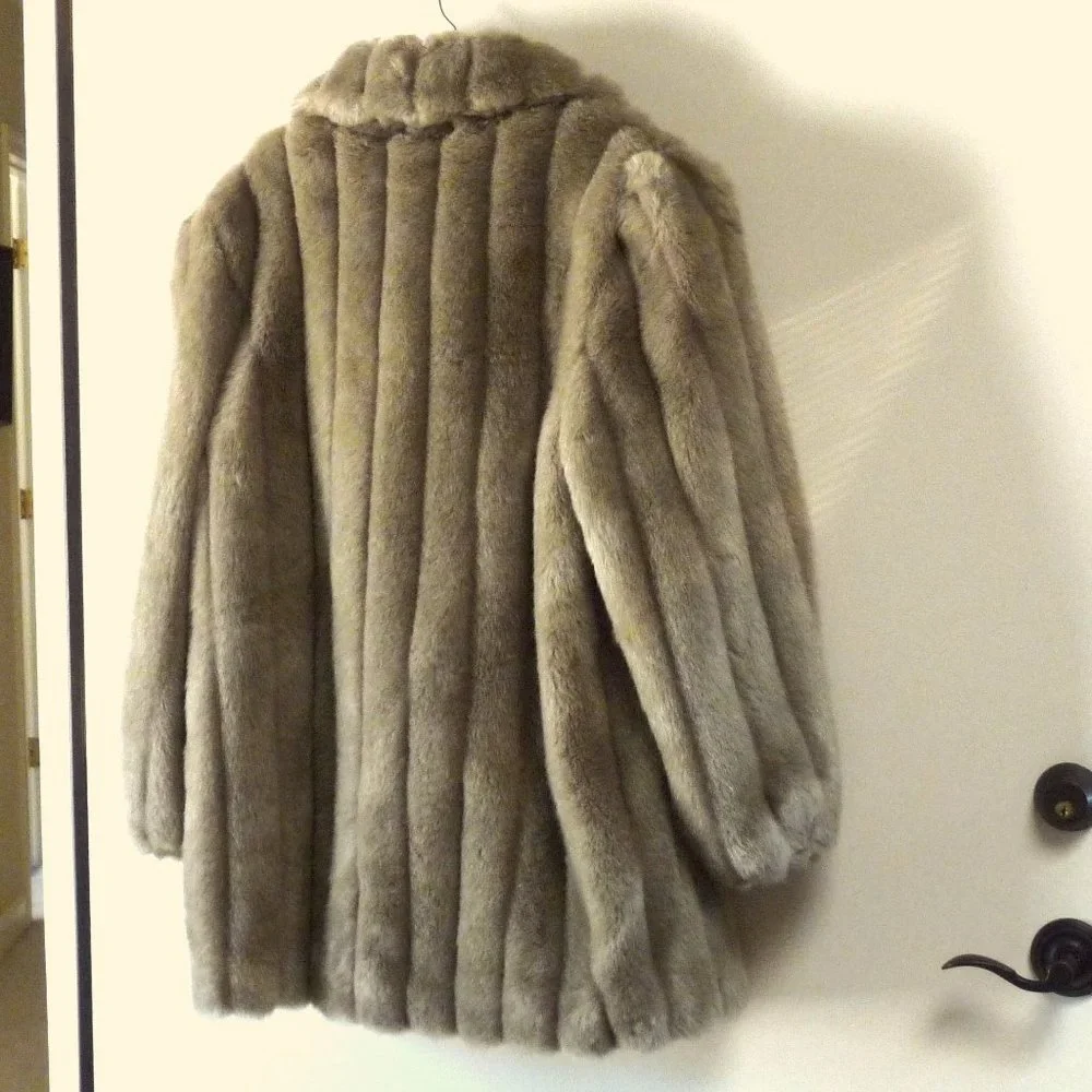 Jordache faux mink fur coat jacket light tan campaign color XL - Picture 3 of 5